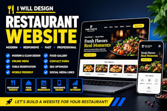 design a modern restaurant website with online menu and reservation