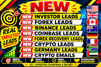 provide new crypto leads, forex leads, crypto emails, live leads, investor leads