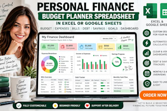 create a personal finance budget planner spreadsheet in excel or google sheets