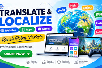 website, app, and game localization, translation, and SEO localization