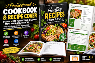 cookbook recipe cover design kdp book formatting and layout meal plan nutrition