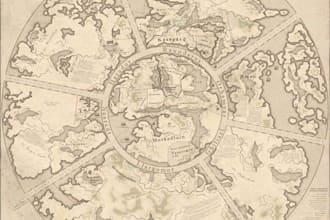draw a fantasy dnd rpg battle map and vintage medieval