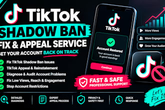 fix tiktok shadow ban, tiktok appeal, fix shadowbans issues and diagnose audit