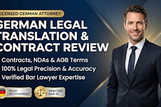 review and translate german legal contracts with accurate legal terms