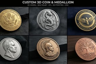 sculpt 3d coin model 3d bas relief medallion pendant printable coin stl printing