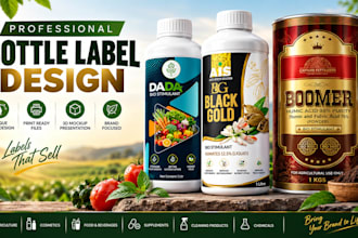 do bottle label design, product label, any bottle label