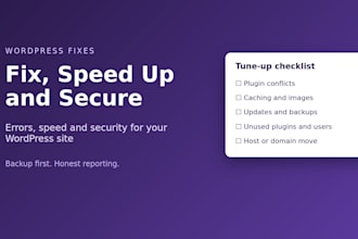 fix wordpress errors and improve your site speed and security