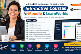 install, customize, fix and create interactive courses for moodle, learnworld