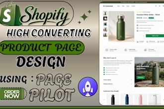 build a modern shopify dropshipping product page using pagepilot