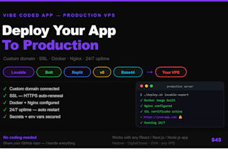 deploy your lovable, bolt, replit or vibe coded app to vps