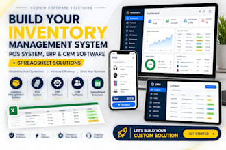 build inventory management system, pos system, erp and crm software spreadsheet