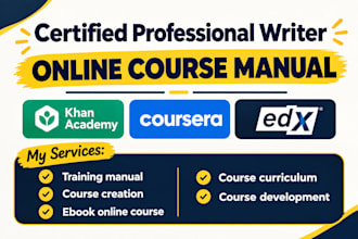 write course lessons, training materials, worksheets and quizzes