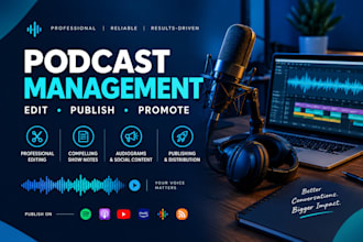 manage your podcast from editing to publishing and promotion