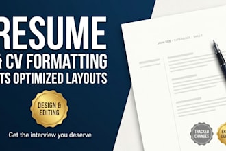 format design update and edit your resume and CV for ats