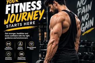 professional gym fitness social media post design