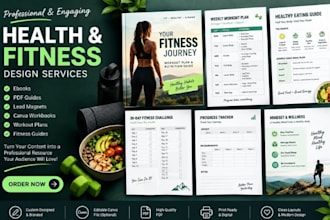 design health fitness ebook PDF lead magnet canva workbook workout plan guide