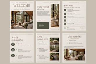 design a custom luxury editorial airbnb welcome guide book template
