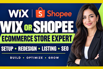 be your wix or shopee ecommerce store setup expert redesign wix listing and SEO