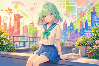 make anime character or reference illustration design