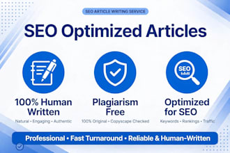 write SEO optimized blog content articles writing