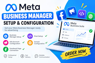 set up and configure fb bm, meta ads account, for advertisment