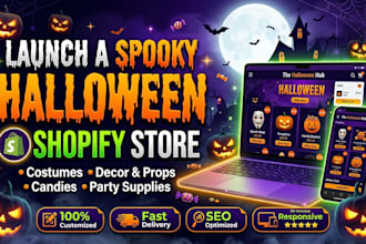launch a spooky halloween shopify store for costume, decor, candy and party shop