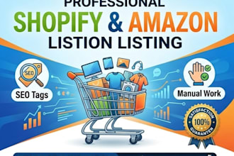do manual shopify product listing and amazon listing
