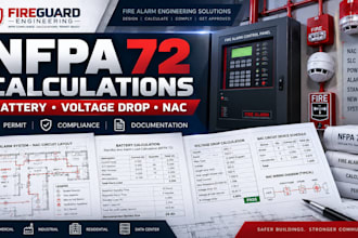 prepare nfpa 72 fire alarm battery and voltage drop calculations