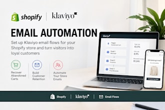 setup klaviyo email automation, abandoned cart flows for shopify