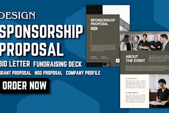 design sponsorship proposal, bid letter grant investors pitch deck fundraising