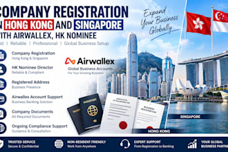 do company registration in hong kong and singapore with airwallex, hk nominee
