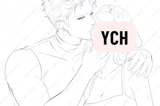 make lads art in webtoon style with high quality