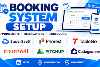 setup supersaas phorest tablego treatwell pitchup cottages booking systems