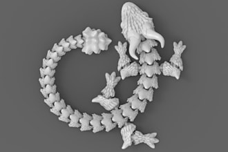 3d articulated dragon model,zbrush sculptor,stl for 3d printing,print3d,resin3d