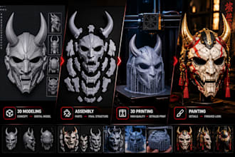 create custom cosplay 3d models, armor, helmets, masks and props for 3d printing