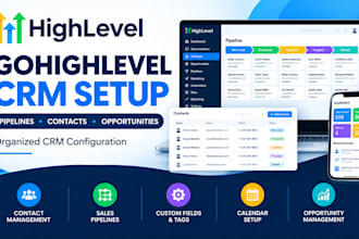 set up gohighlevel CRM, pipeline and contact management