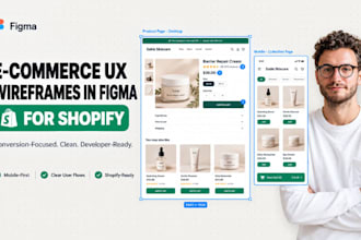 design e commerce UX wireframes in figma for shopify