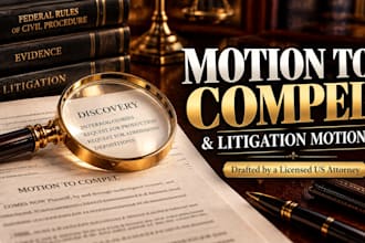 draft a motion to compel, motion to strike, or custom court motion