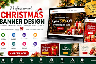 design christmas shopify banner website banner  header hero image and slider