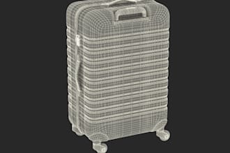 design custom hard shell smart luggage product with 3d model