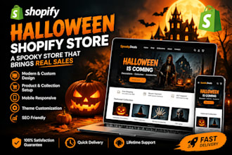 design a halloween shopify store shopify website and halloween ecommerce store