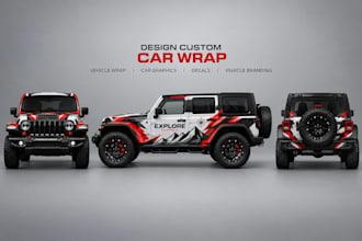 design custom car wrap, vehicle wrap, car graphics, car decals, vehicle branding