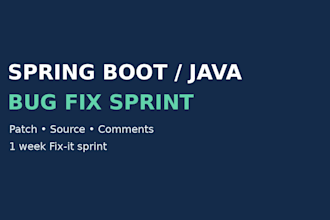 fix spring boot java bugs and ship a 1 week fix it sprint
