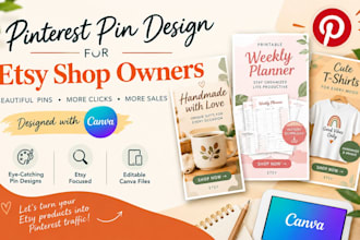 design high converting pinterest pin canva pin design for etsy digital products