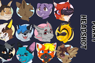 draw a furry icon, pfp, badge, furry sticker pack, telegram and discord stickers