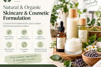 formulate custom natural and organic skincare and cosmetics
