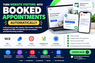 build wix website tidio twilio gohighlevel calendly booking automation
