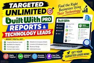 provide targeted unlimited builtwith pro reports and technology leads