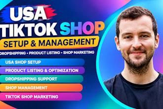 setup USA tiktok shop or manage tik tok shop dropshipping tiktok shop marketing