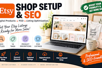 do etsy shop listings setup SEO listing optimization digital product etsy pod